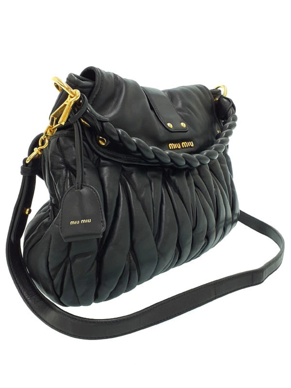 Miu Miu Handbag Matelasse Black